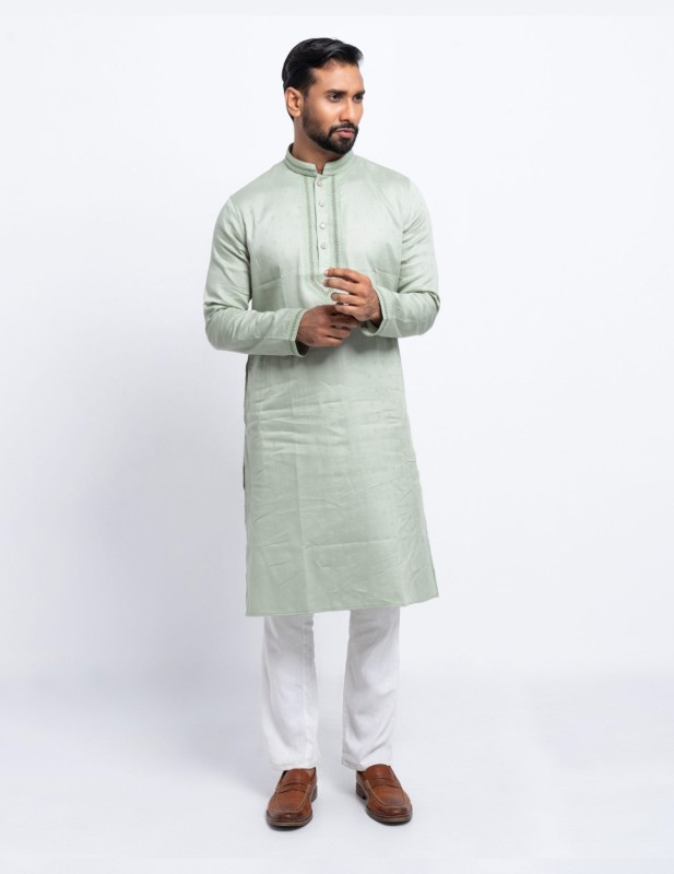 সেমি-স্টিচড এমব্রয়ডার্ড অর্গাঞ্জা থ্রি-পিস